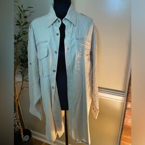 Fox Fire Men’s Button Down Utility Shirt Tan Size L